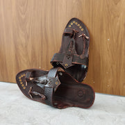 Naral Pan Kolhapuri Chappal for Men | Original Handmade Genuine Leather Sandals by Mikudi