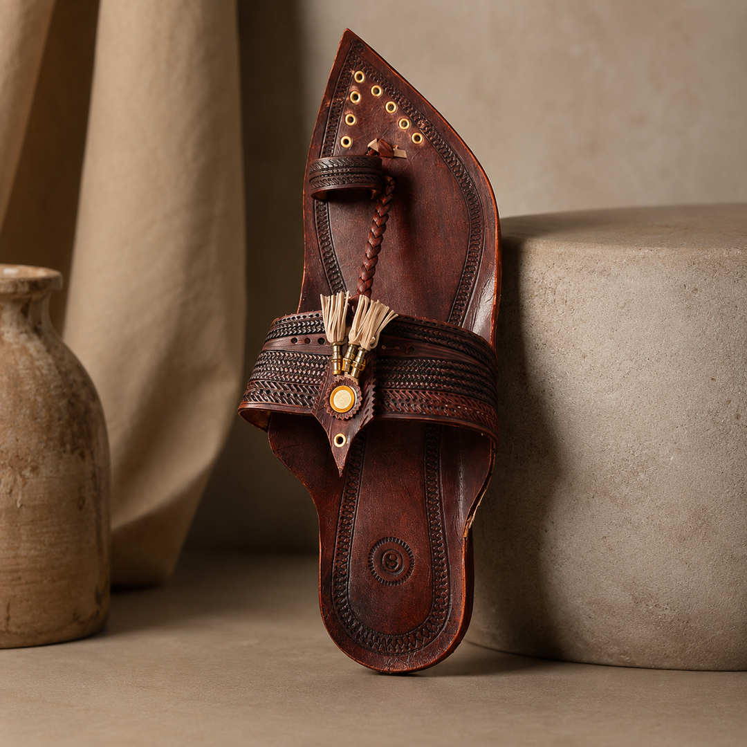 Sankeshwari Kolhapuri Chappal for Men | Traditional Kolhapuri Chappal for Wedding & Ethnic Wear – Mikudi